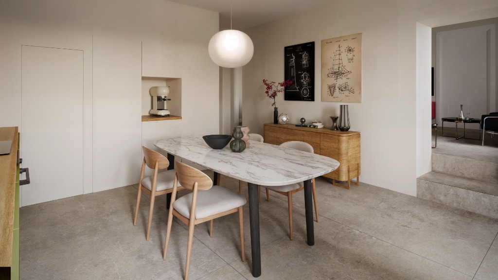Render 3D Zona Pranzo