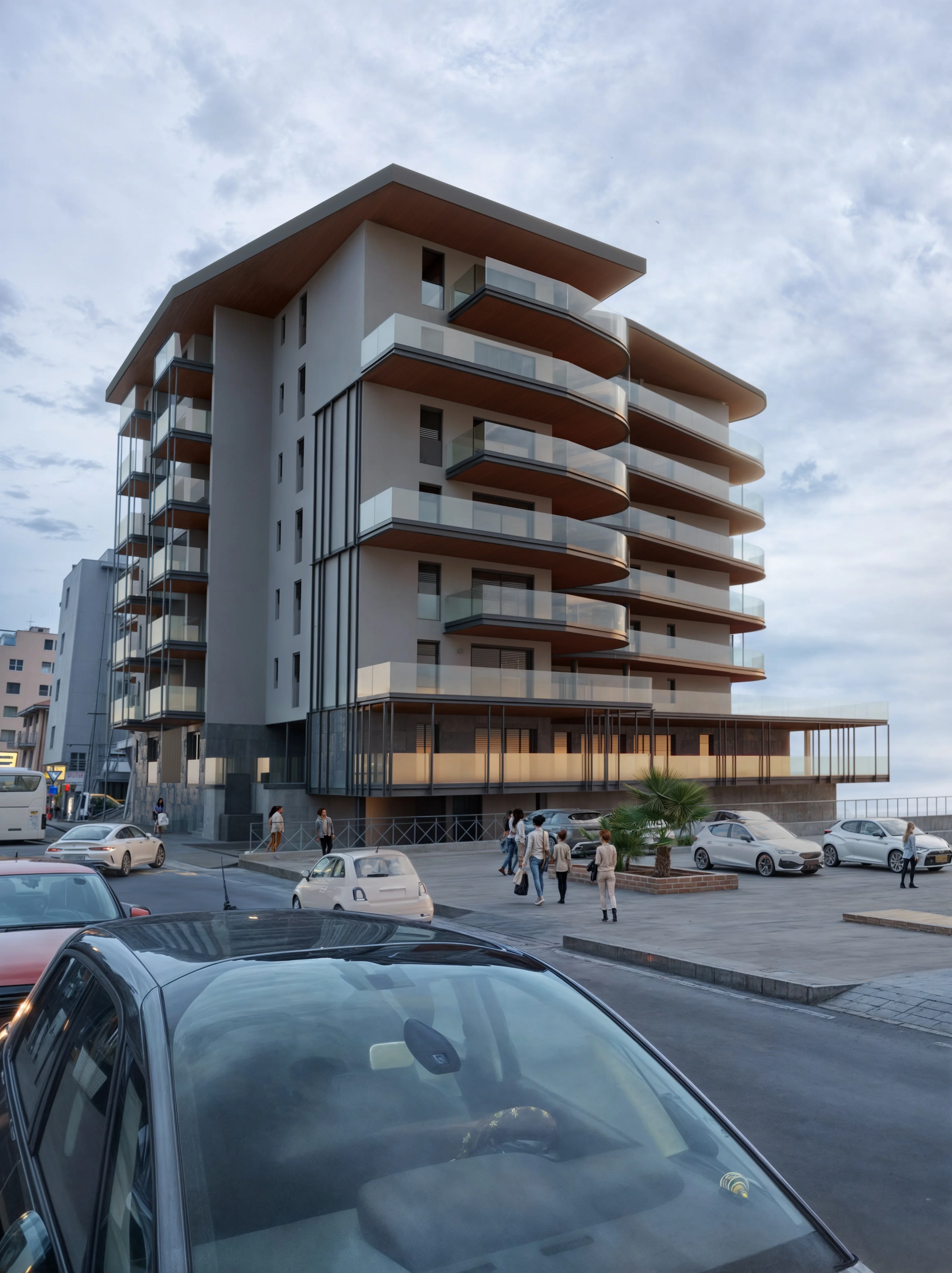 Fotoinserimento Palazzo Residenziale Moderno Lungomare